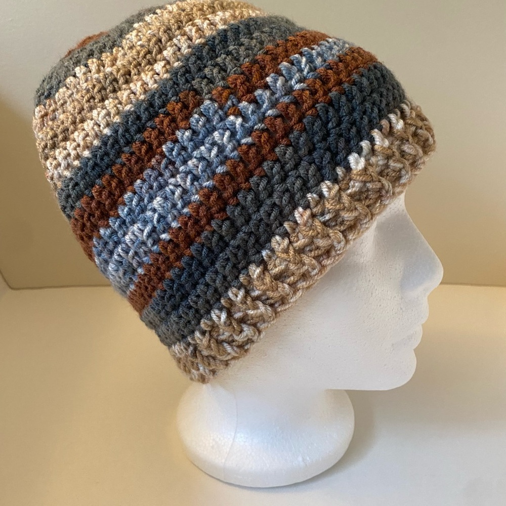 Multicolor Striped Crochet Beanie - Picture 2 of 6